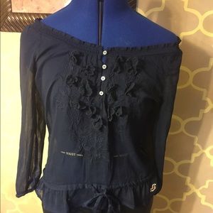 Hollister sheer black blouse size small